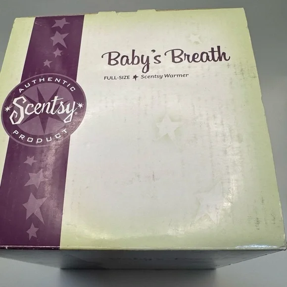 Scentsy Baby’s Breath Blue Wax Warmer Retired Full Size w/ Box – Looks Unused - Picture 16 of 16
